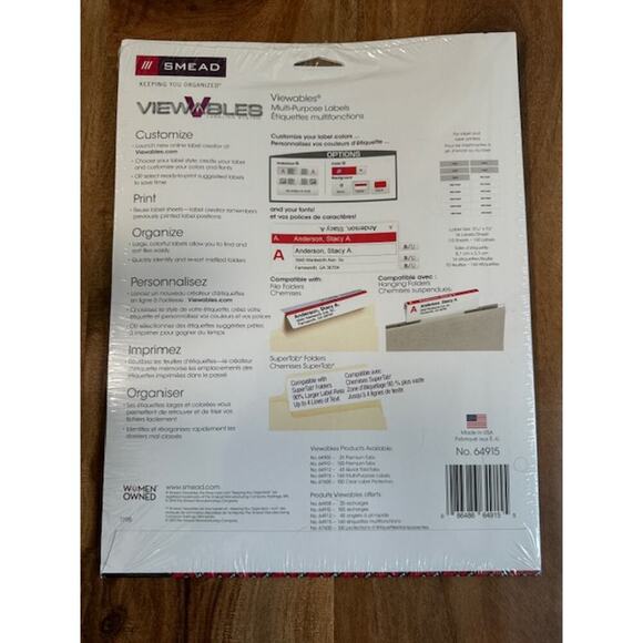 Smead Viewables Color Labeling System Refill Pack #64915- New Sealed - Picture 2 of 2